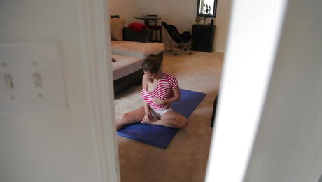 Stunning american youthful Rina Ryder exhibits small tits and vagina 