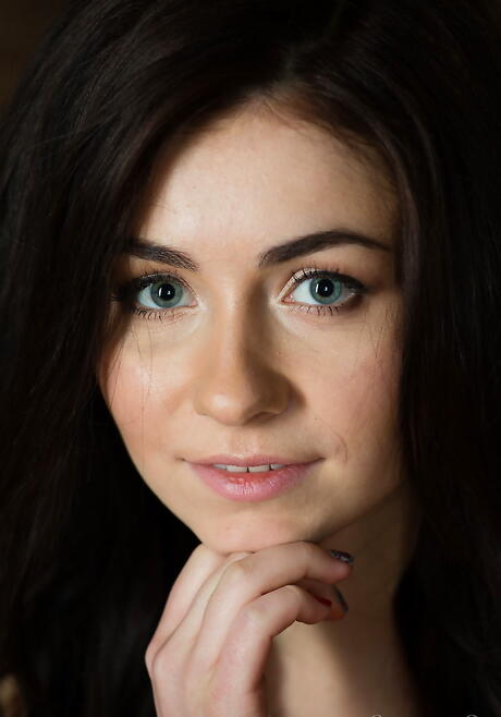 Foxy brunette teen Harper J exhibits small tits and sexy butt 